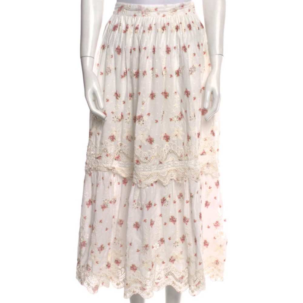 Loveshackfancy cotton floral skirt